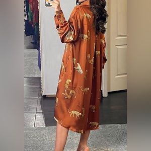 Silk shirt dress… animal print